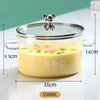 1500ML Clear Glass Saucepan with Dual Handles Soup Cooking Pot with Cover Heat Resistant Kitchen Cooking Tools