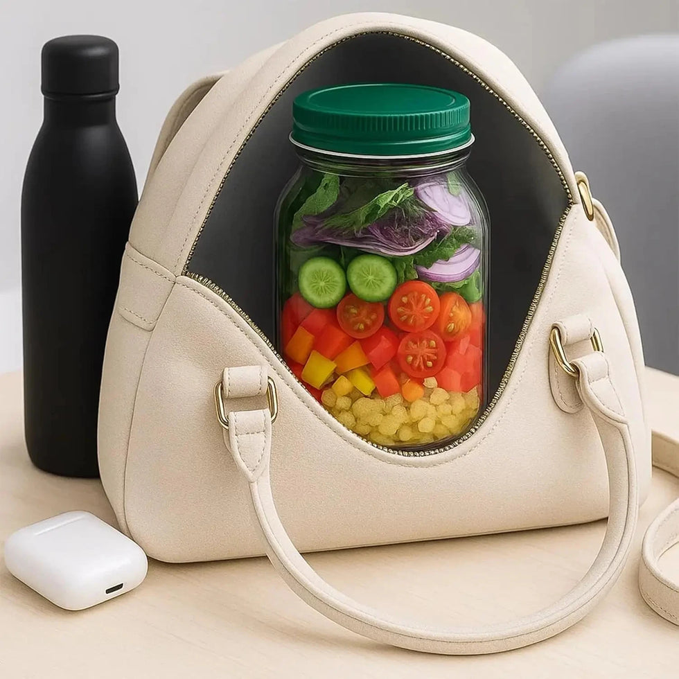 Portable Plastic Salad Pod All-In-One Container with Leak Proof Oats Container Reusable Keep it Fresh Fresh Salad Bowl Meal Prep