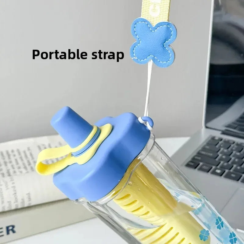 Large Plastic Straw Cup – Portable Tea & Water Infuser (Random Color) - Clarify.pk