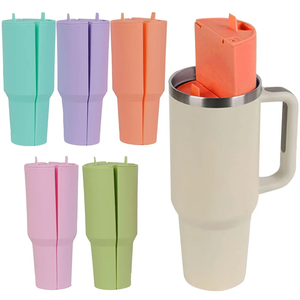 Silicone Water Bottle Liner Drink Divider - Double-Flavor Insert for 40oz Tumblers