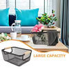 Minimalist Mesh Iron Storage Basket with Wooden Handles