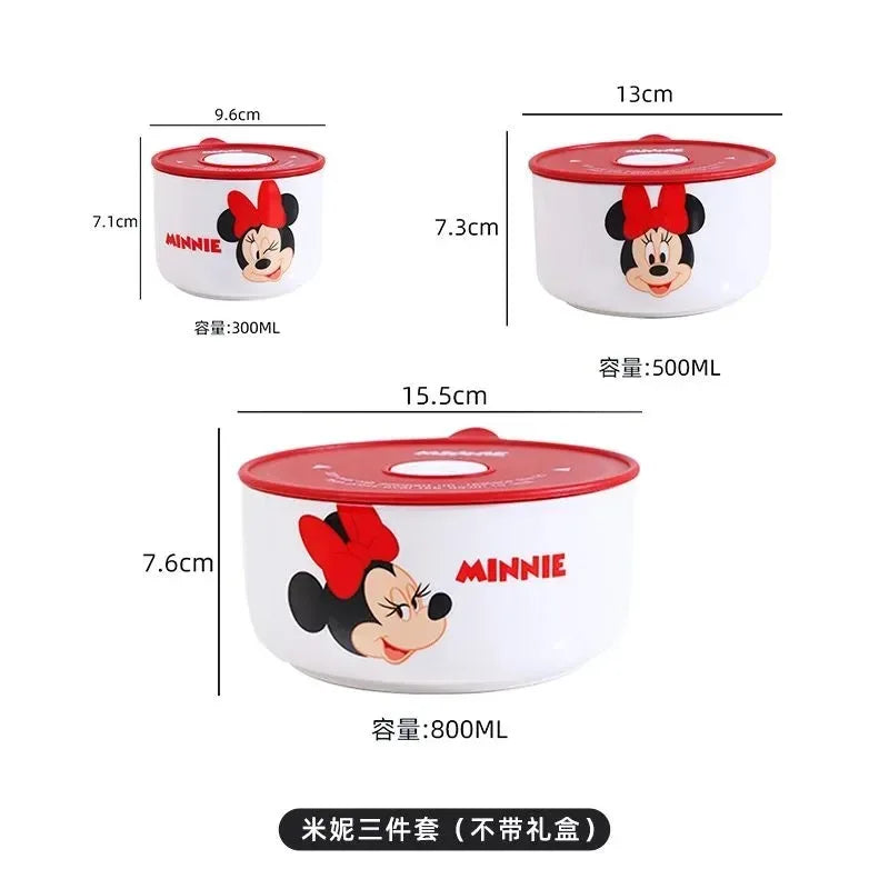 Minnie Mouse 3-Piece Lunch Box Set – Ceramic & Microwave Safe - Clarify.pk