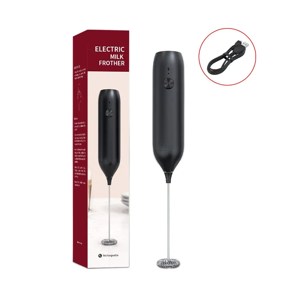Rechargeable الیکٹرک دودھ Frother - سٹینلیس سٹیل کافی فوم میکر