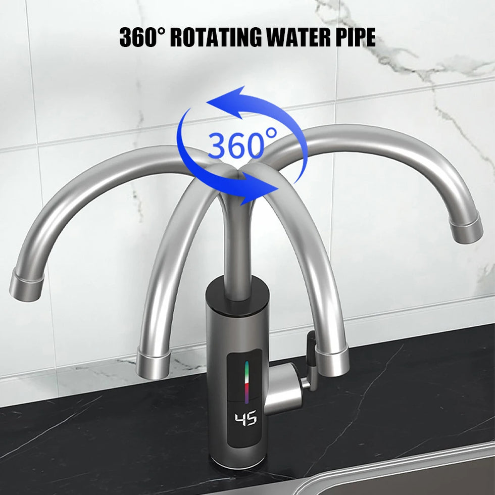 Electric Hot Water Heater Faucet 3000W Kitchen Instant Heating Faucet LCD Digital Hot Cold Mixer Tap Kitchen Bathroom Supplies