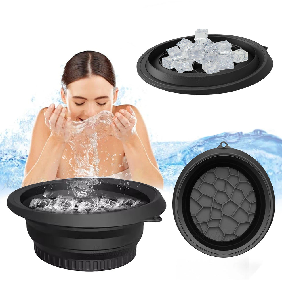 Silicone Ice Face Wash Bowl - Foldable Cold Compress Facial Tool