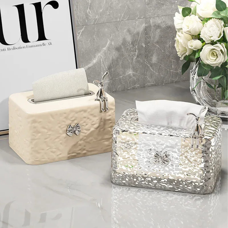 Transparent Bunny Tissue Box – Water Wave Luxury Design - Clarify.pk