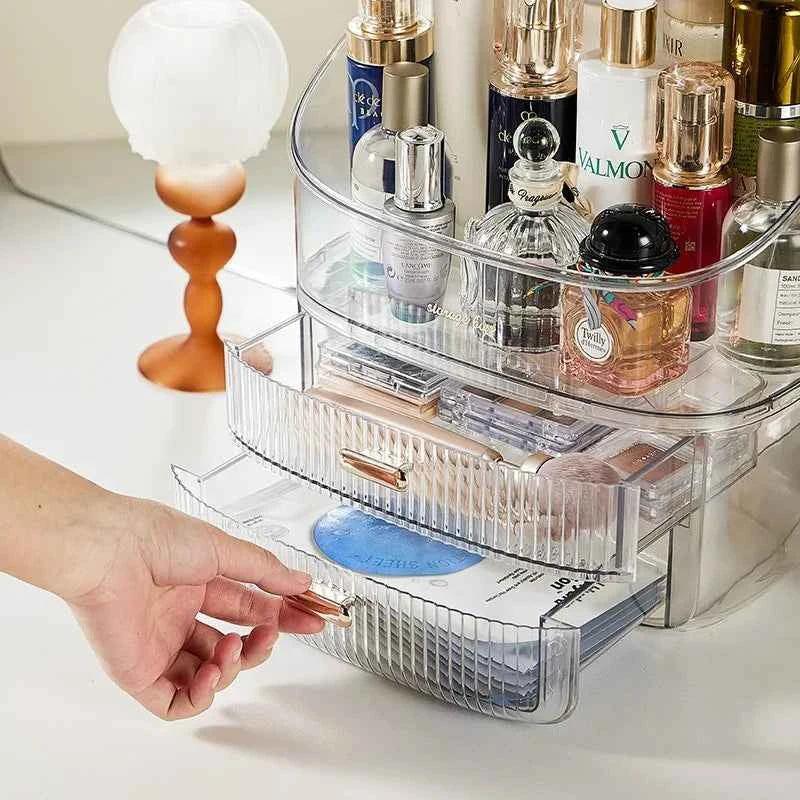 Transparent Makeup Organizer - Desk Makeup Organizer Box - Clarify.pk