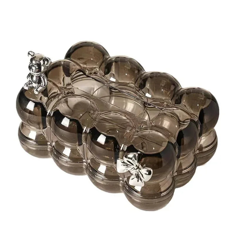 Acrylic Bubble Tissue Box – With out Bow & (Random Colour ) - Clarify.pk