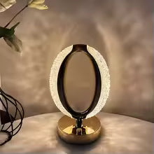 Halo Oval Rechargeable LED Crystal Desk Lamp