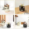 360° Rotating Ribbed Transparent Makeup Brush & Cosmetic Organizer
