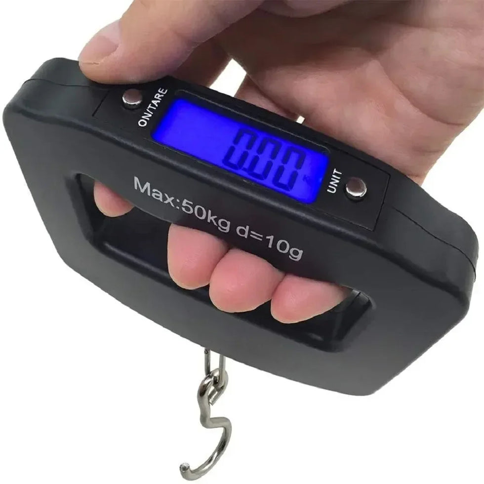50kg/10g پورٹیبل سفری سامان کا پیمانہ - ڈیجیٹل ہینڈ ہیلڈ وزنی پیمانہ
