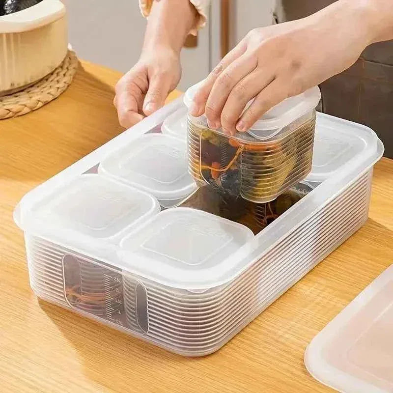 6 Grid Vegetable Storage Box for Kitchen Organization and Fresh Produce - Clarify.pk