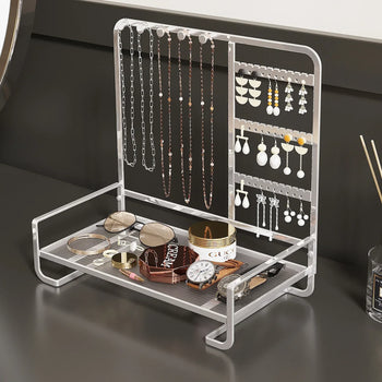 Luxury Wrought Iron Jewelry Display Stand & Organizer - Clarify.pk