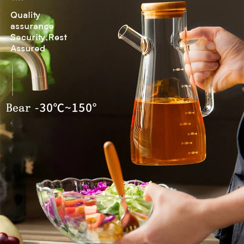 Oil Pouring Pot – Heat-Resistant Glass Seasoning Bottle - Clarify.pk