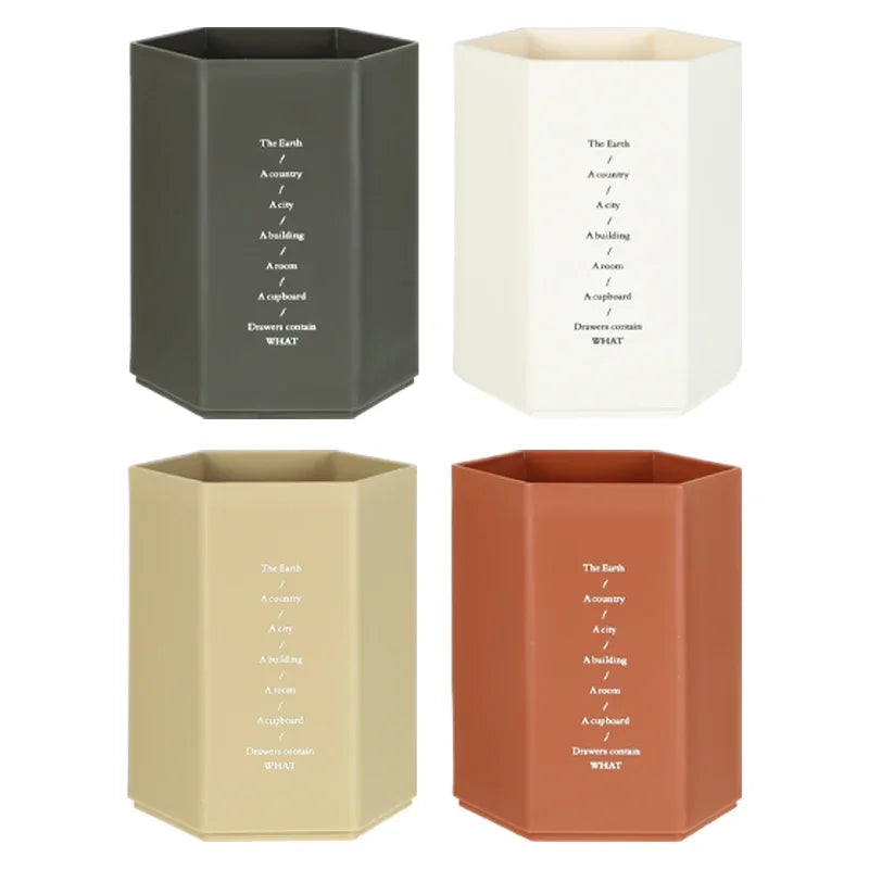 Hexagon Desk Pencil Holder – Minimal Office Organizer (each)