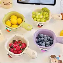 Dopamine Double Layer Drain Basket – Cute Handle 2-in-1 Vegetable & Fruit Washer