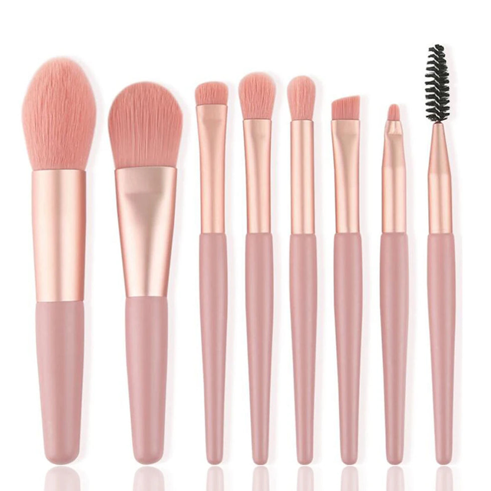 8Pcs Makeup Brush Set – Travel-Ready, Soft Synthetic Bristles