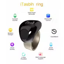 Premium ITasbih Smart Zikr Ring Gift Set – Rechargeable Digital Tasbih with App QR Code