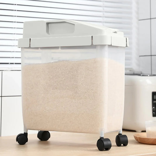 10kg Rice Storage Bucket with Wheels – Easy Carry - Clarify.pk
