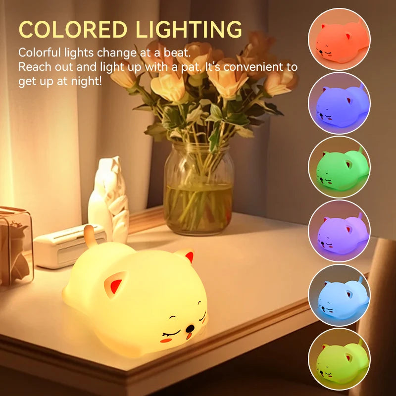 Snoring Cat Night Light,Touch-control Dimming,Charging & Timing ,Ideal for Home Decor,Perfect Gift Choice
