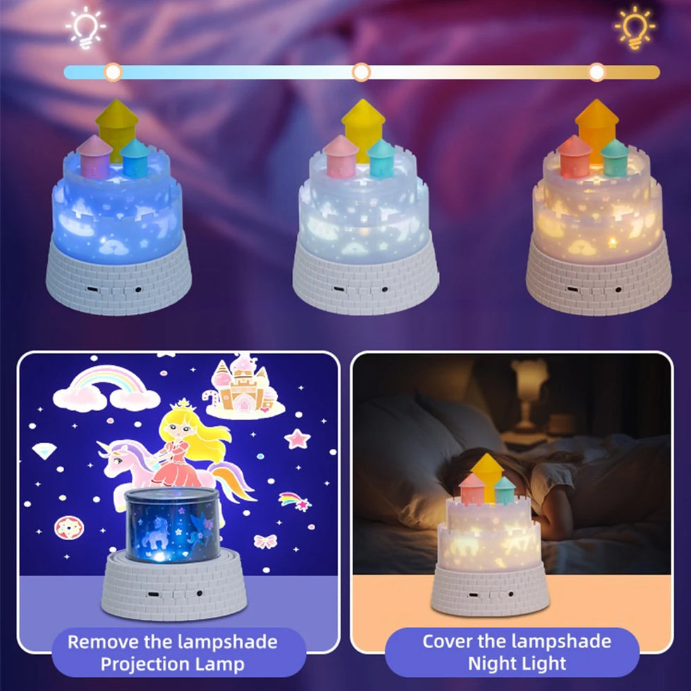 Rotating Unicorn Castle Projector Lamp