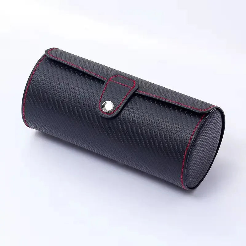 3-Slot Watch Storage Box – PU Leather Organizer - Clarify.pk