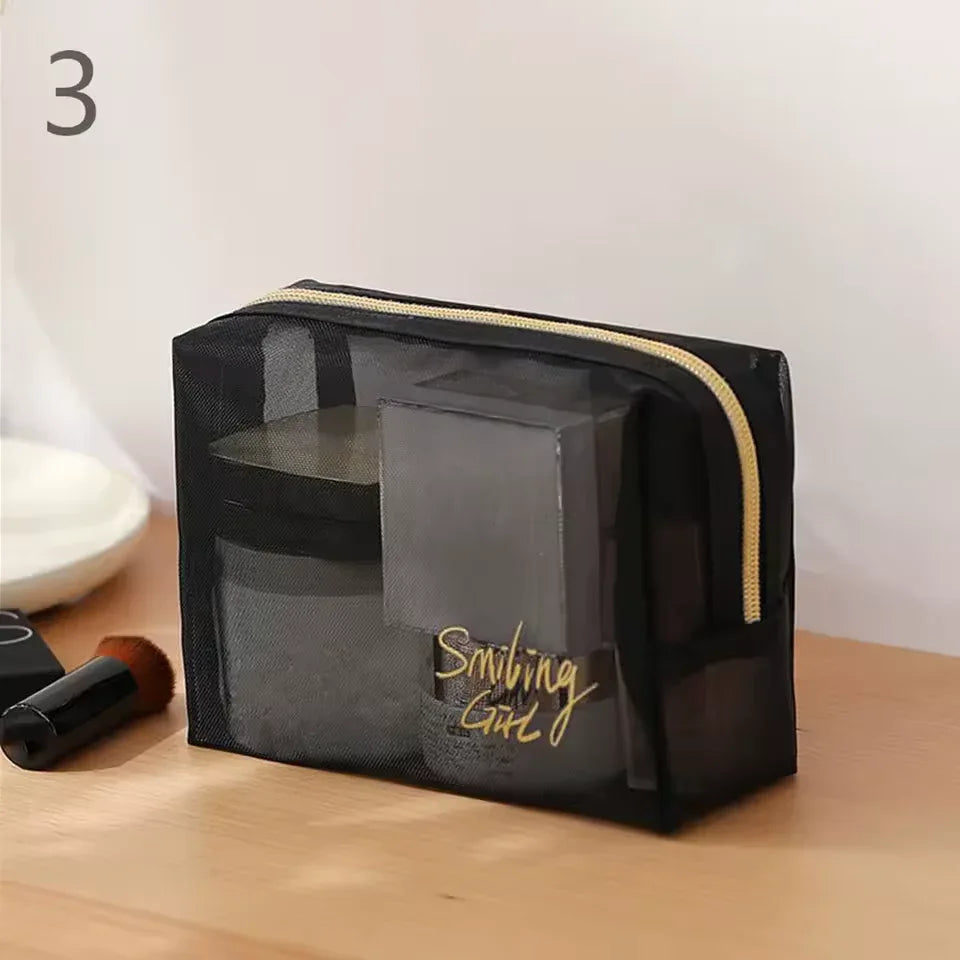 5-Piece Mesh Cosmetic Organizer Set – Makeup & Toiletry Storage Bags - Clarify.pk