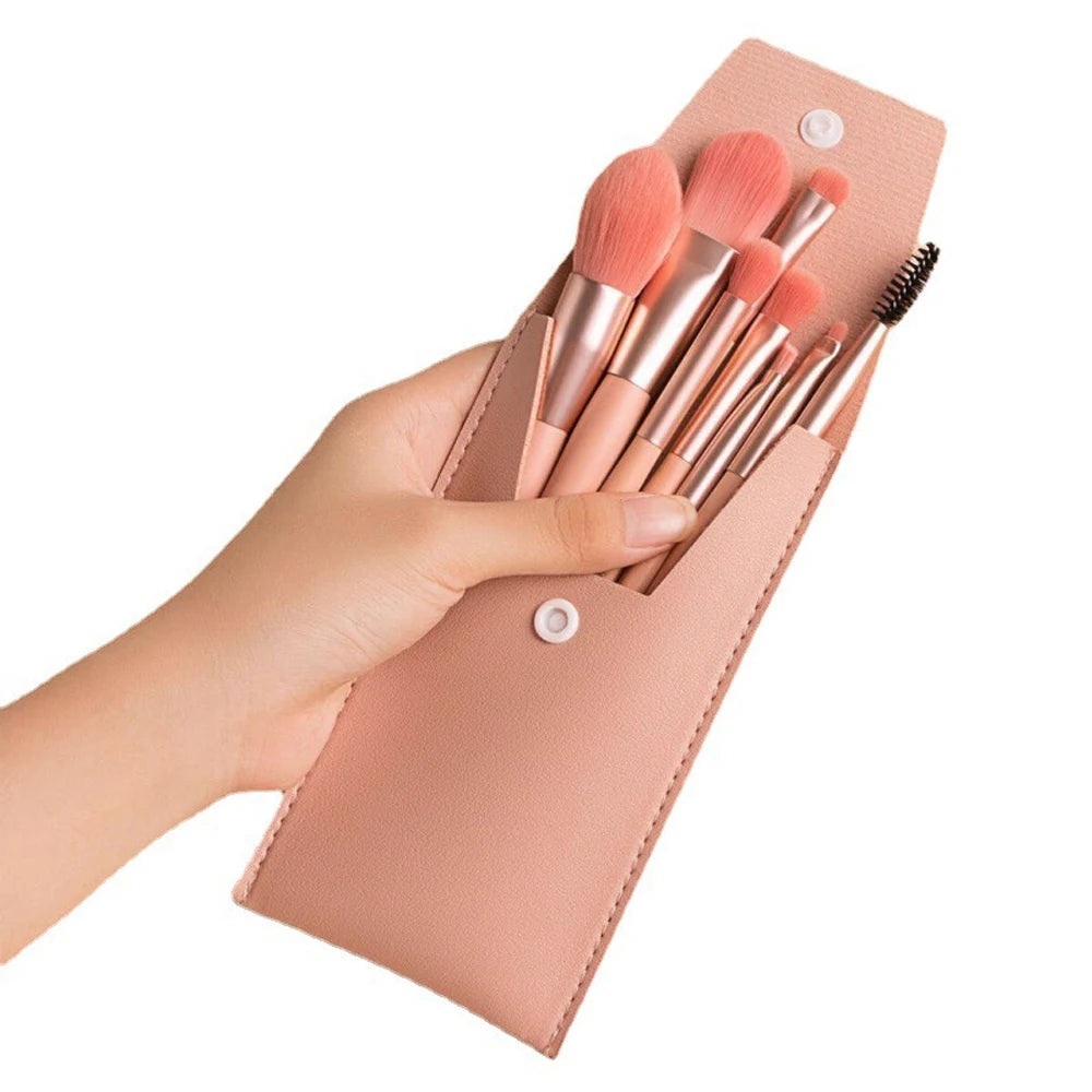 8Pcs Makeup Brush Set – Travel-Ready, Soft Synthetic Bristles
