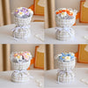 Knitted Crochet Flowers Bouquet Finished Bouquet Knited Flower Puff Flower Bouquet Graduation Gift Mini Handmade Flower Bouquet