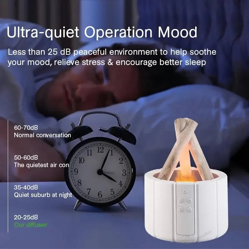 Premium Bonfire Humidifier – LED Flame Effect Aroma Diffuser