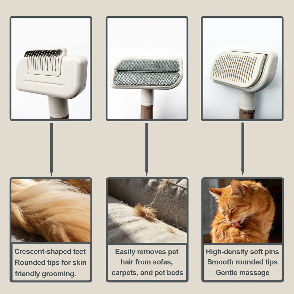 3-in-1 Pet Hair Remover & Dog Grooming Brush