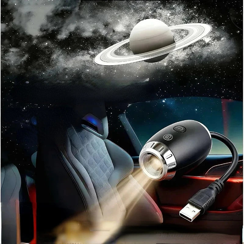 USB Galaxy Projector Light - Car Roof Ambient Night Light & Interior Atmosphere Lamp