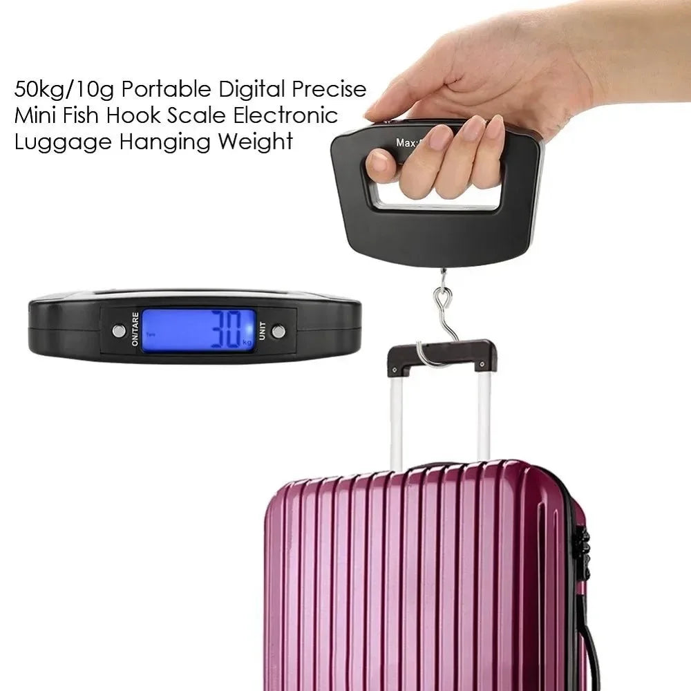 50kg/10g پورٹیبل سفری سامان کا پیمانہ - ڈیجیٹل ہینڈ ہیلڈ وزنی پیمانہ