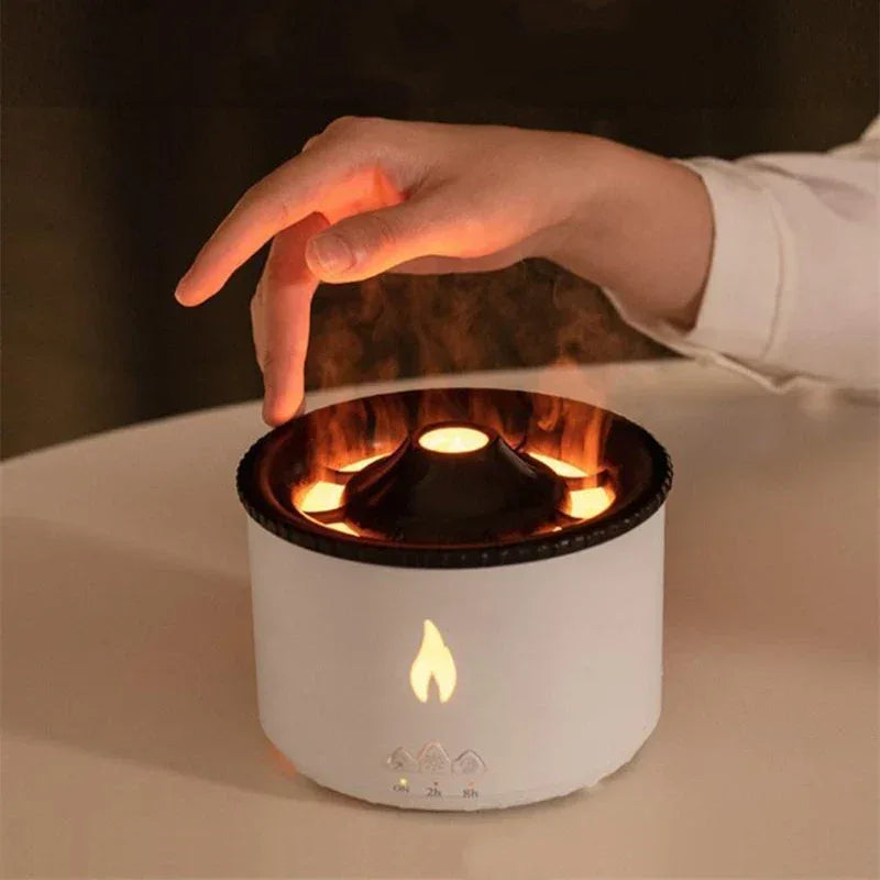 Premium Volcano Flame Humidifier – LED Fire Mist Aroma Diffuser - Clarify.pk