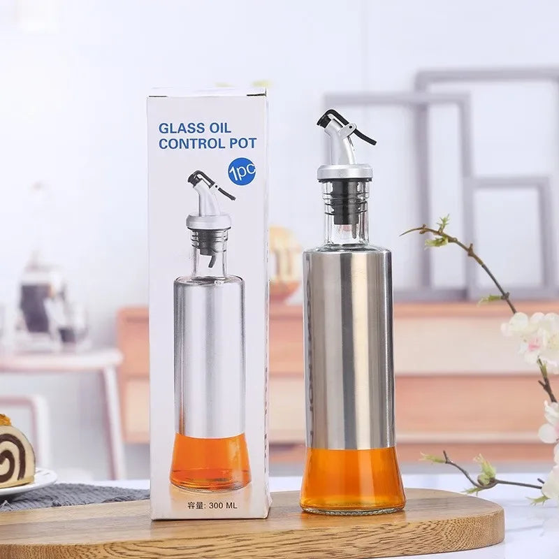 300ml Glass Oil Bottle – Leak-Proof Dispenser for Kitchen