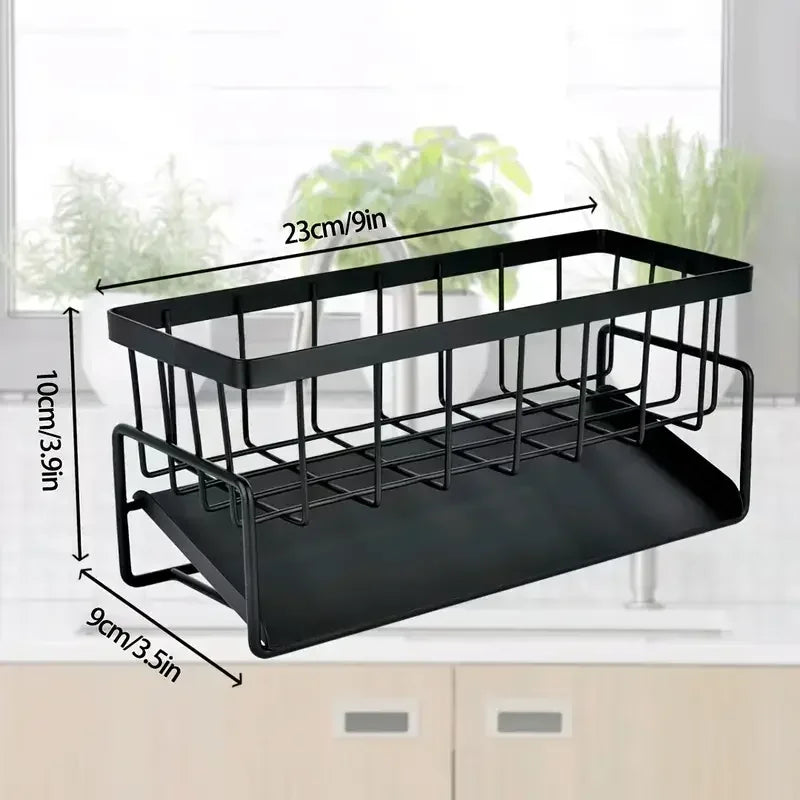 Punch-Free Kitchen Sink Storage Rack – Faucet Sponge Holder - Clarify.pk