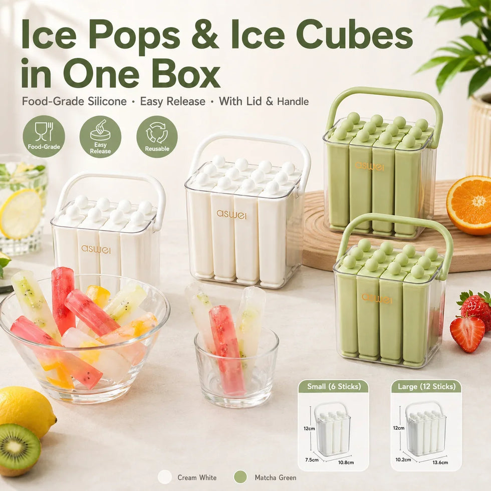 Silicone Ice Pop Maker - Reusable Ice Cream Bar Mold