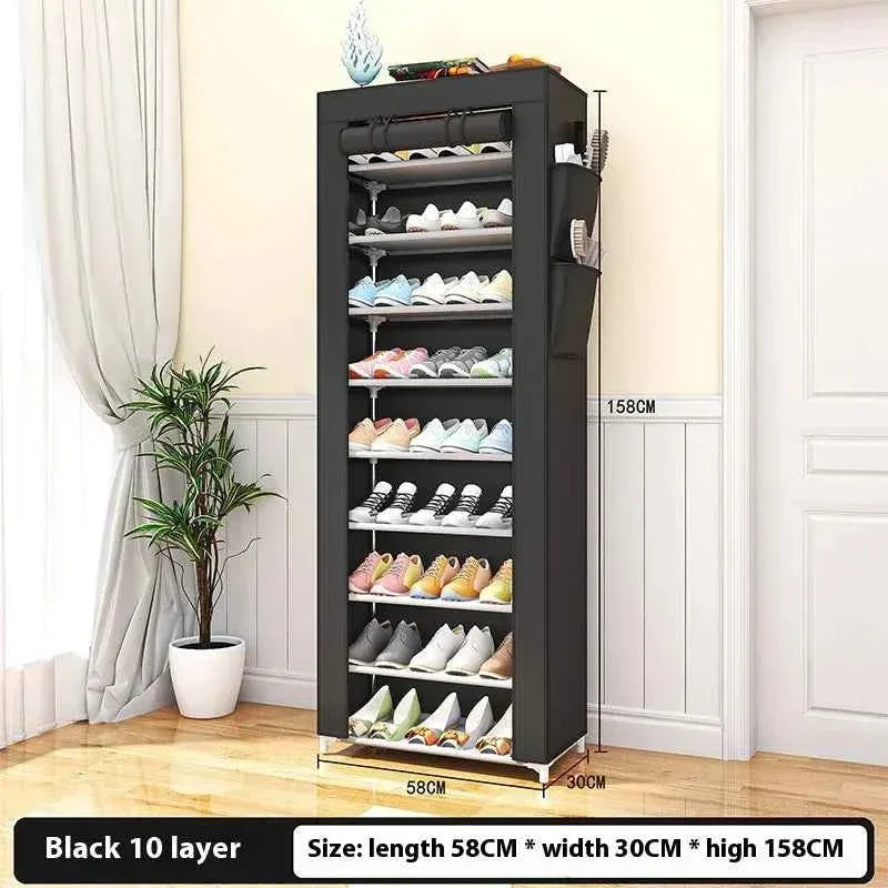 10 Layer Metal Clothes Cabinet - Durable Storage Solution for Home Organization