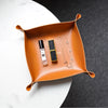 Nordic Leather Storage Tray – Folding Desk Organizer (Random color)