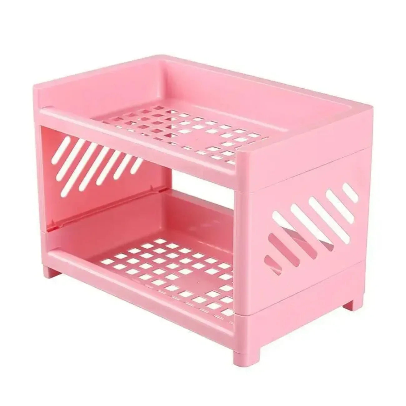 Double Deck Desk Storage Rack - Open Frame Office Organizer