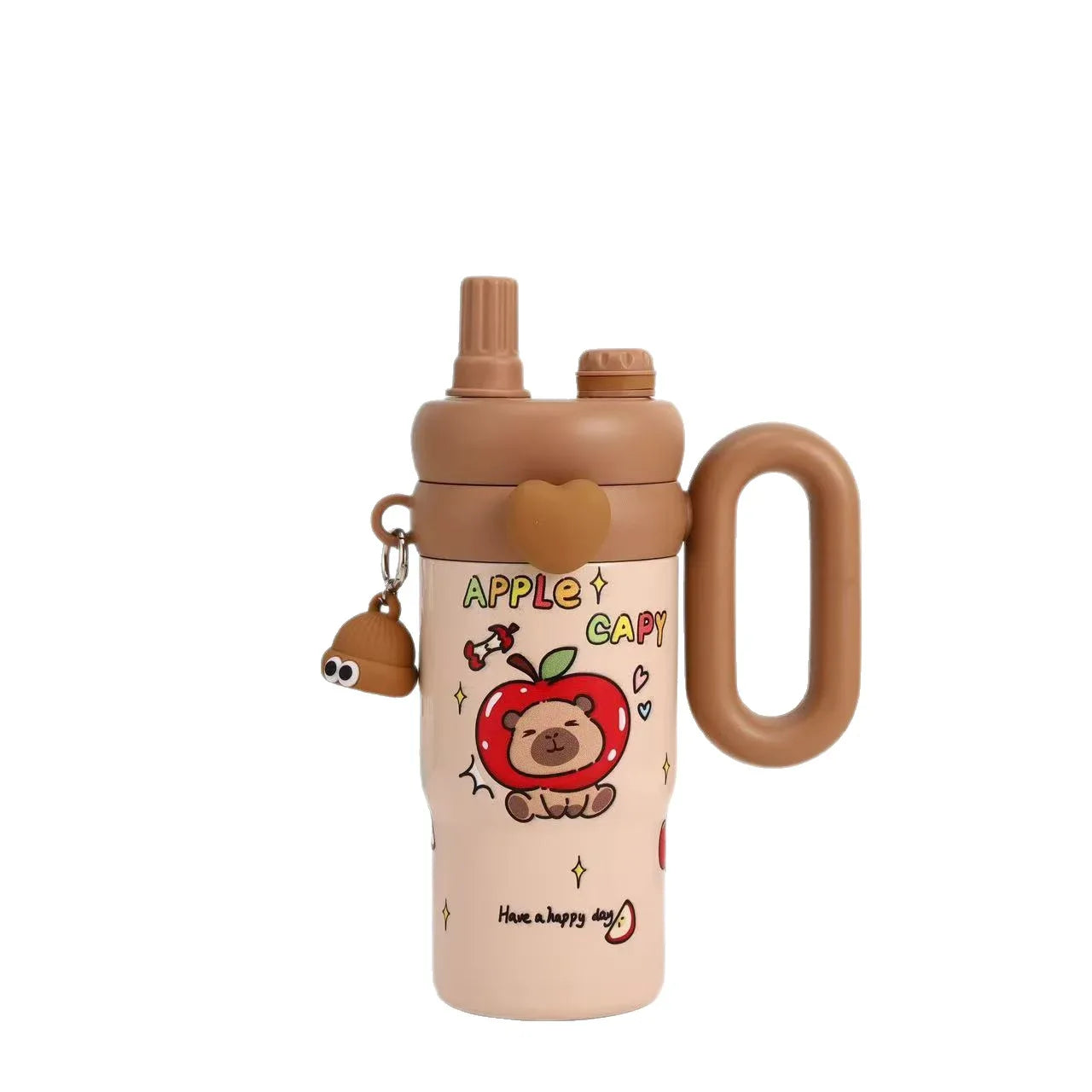 Large Cartoon Straw Cup – Insulated Water Bottle (Random Color) - Clarify.pk