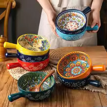 Ceramic Soup & Noodle Bowl with Handle