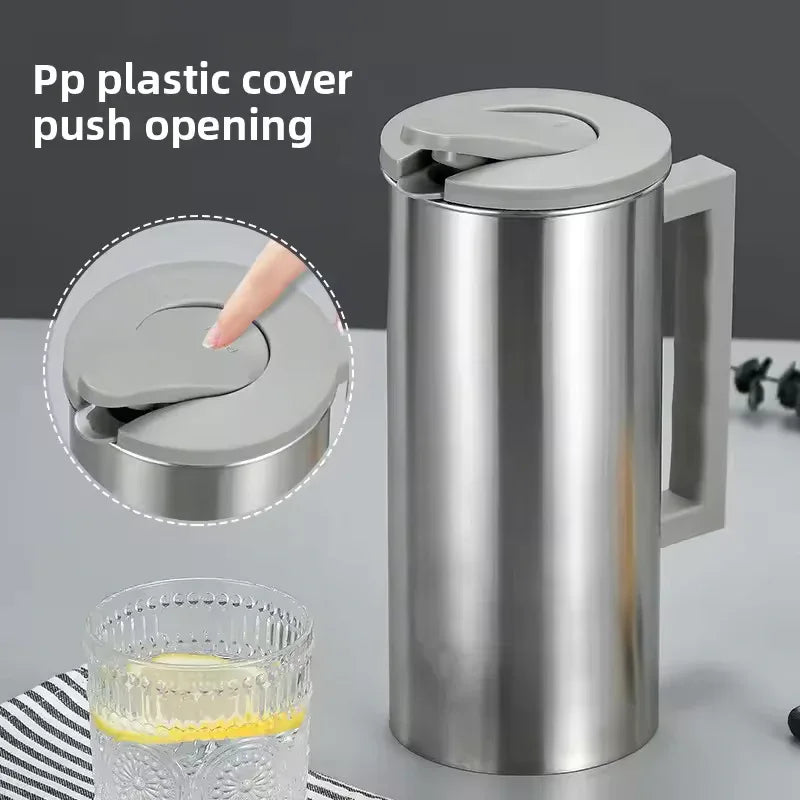 Stainless Steel Hot & Cold Water Pot – Large Capacity - Clarify.pk