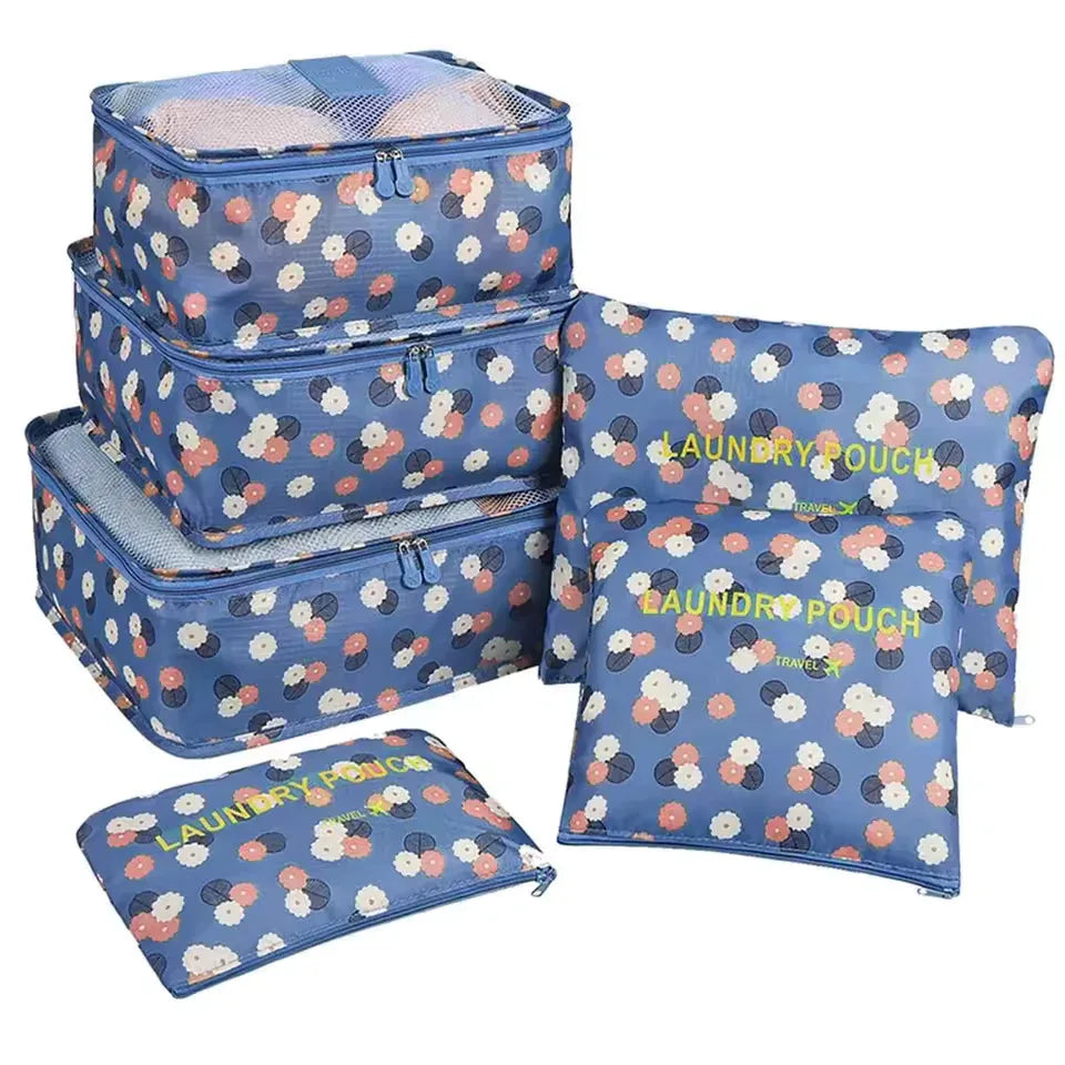 6-Piece Packing Bags Set – Foldable Luggage Organizers for Suitcases