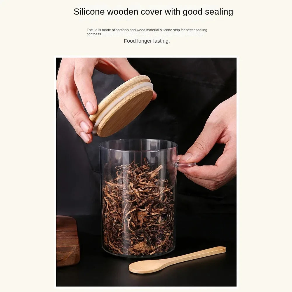 Transparent Airtight Spice & Snack Jars with Lids & Spoons - Clarify.pk