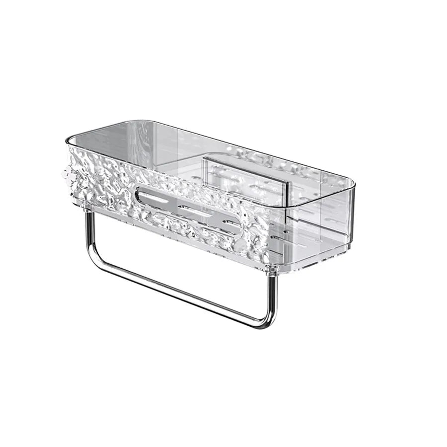 Glacier Patterned Bathroom Shelf - Non-Perforated Wall Mounted Storage Rack