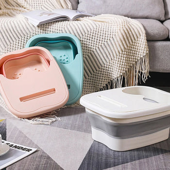 Portable foot washer scrubber with massage pad for deep foot cleaning at home