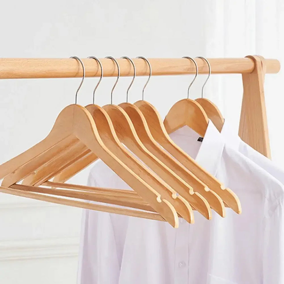 Pack of 3 Wooden Clothes Hangers – Premium Quality - Clarify.pk