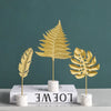 Golden Metal Leaf Desktop Decor - Luxury Home Ornament