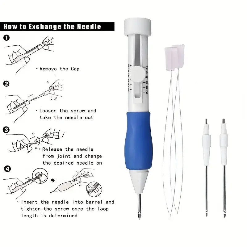 Magic Embroidery Punch Needle Kit - DIY Stitching & Weaving Tool Set for Sewing